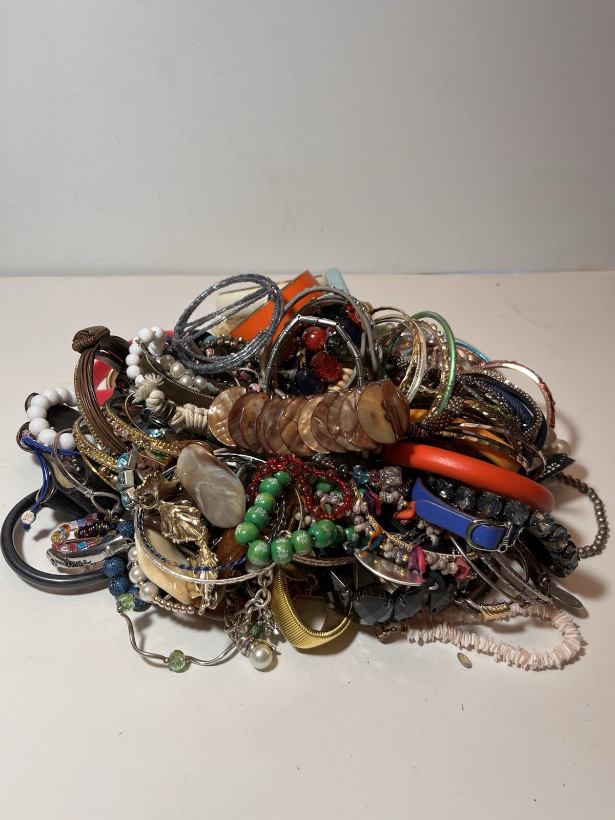 Bulk Lot Fashion Bracelets Mixed Materials Wearable Resell 4 Lbs #17