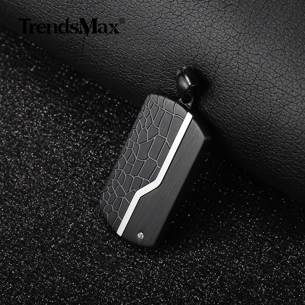Black Stainless Steel Dog Tag Pendant Necklace Men’s Chain Gift 18/20/22/24 inch