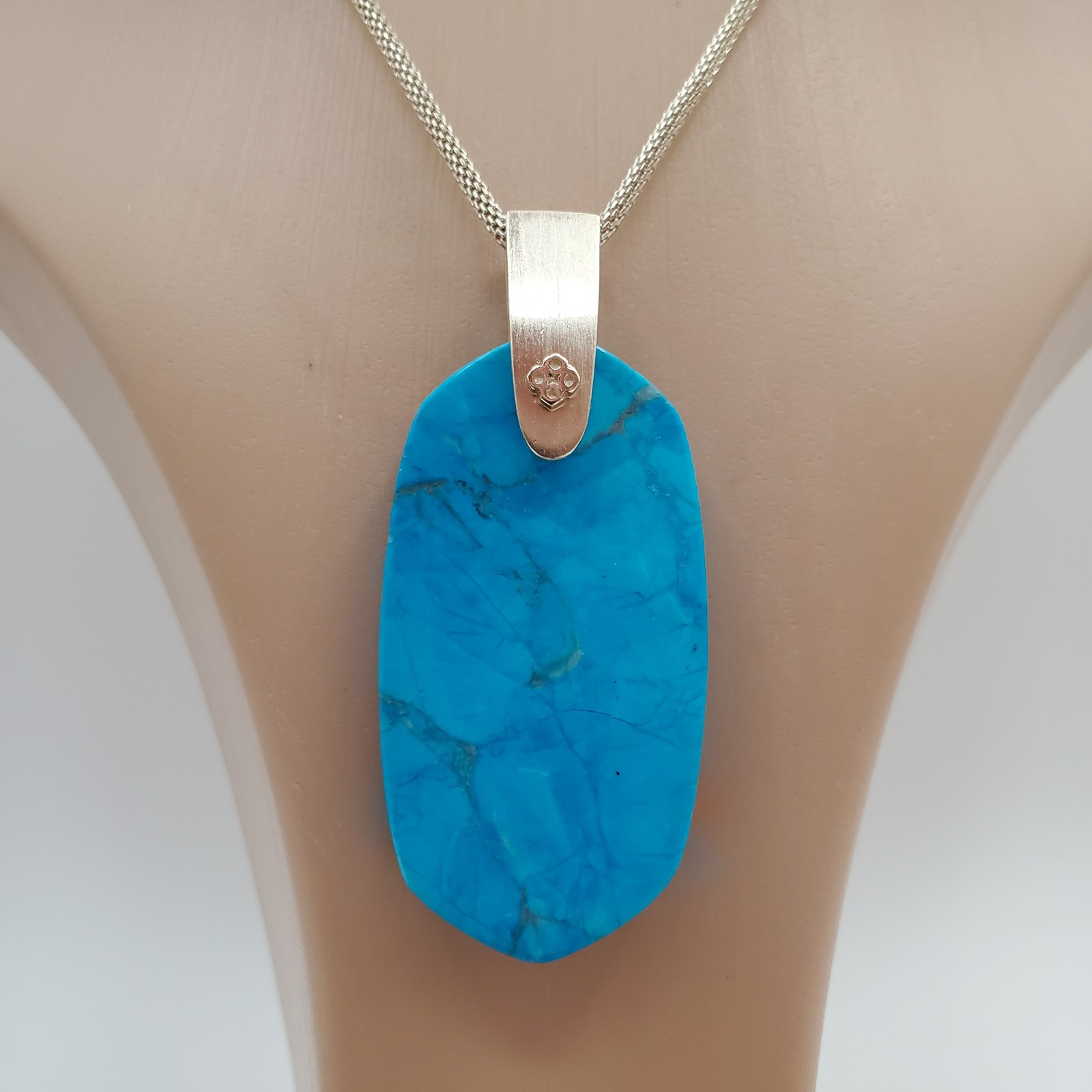 Kendra Scott Necklace 30in Gold Plate Aqua Howlite Inez Pendant Back Chip READ