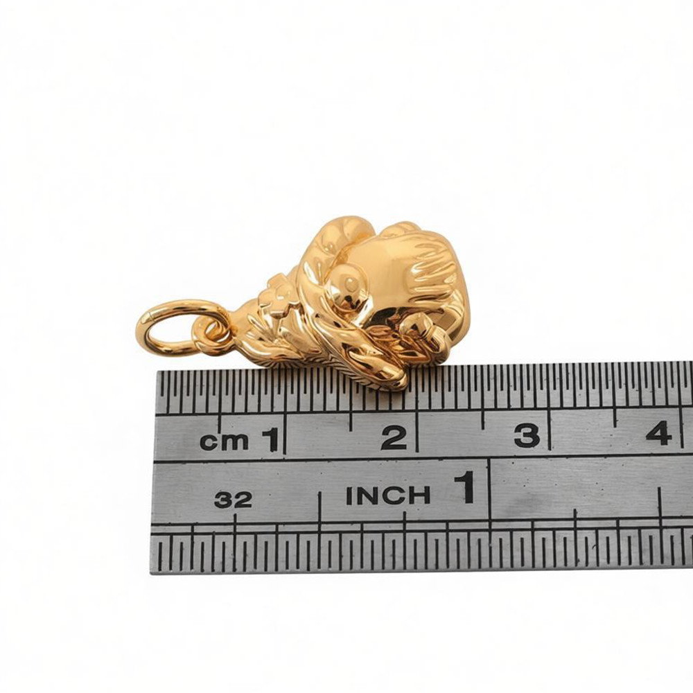 Garden Gnome Pendant Charm 18K Gold Plated Goblin Fairytale Fantasy For Necklace