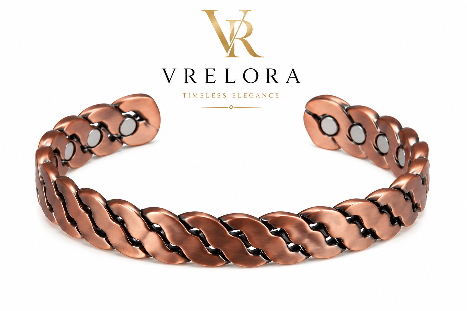 Luxury Copper Magnetic Bracelet for Men & Women – Adjustable Health Energy Cuff