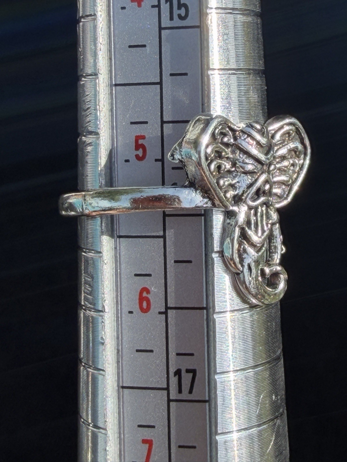 Silver Tone Elephant Band Ring Size 5.5 Metal No Stone Animal Theme