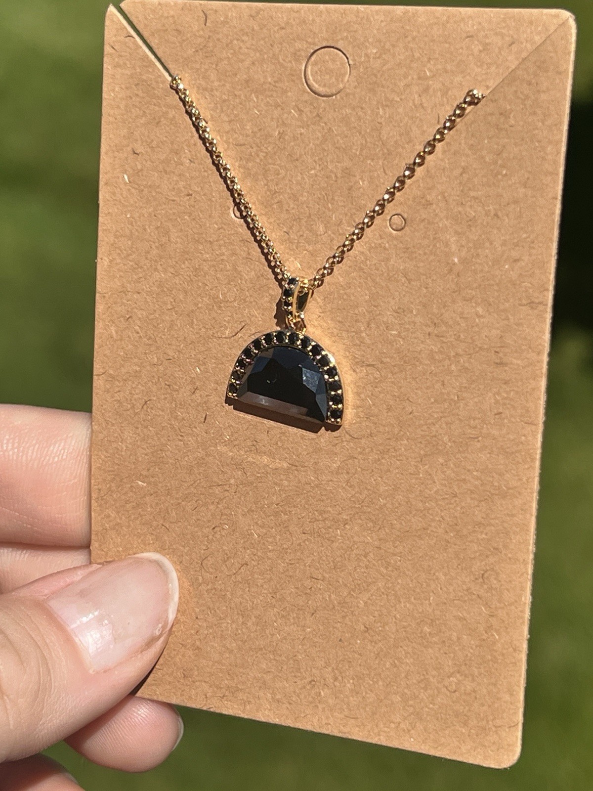 Bomb Party OG Necklace – Black Onyx on Gold Plating. 18” + 2.5” Extender.