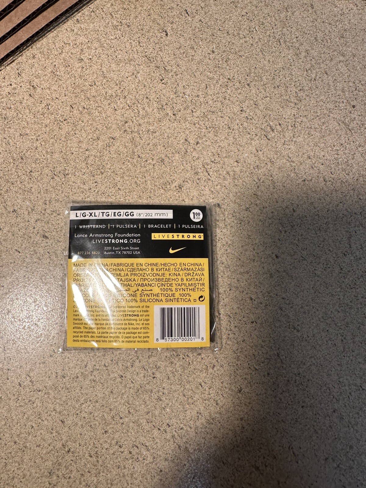 🔥LIVESTRONG LIVE STRONG 100% AUTHENTIC BRACELET SUPPORT CANCER Size L/XL 8″🔥