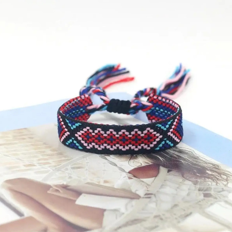 12pcs Bohemian Woven Friendship Bracelets Adjustable String Bracelet Set – NEW