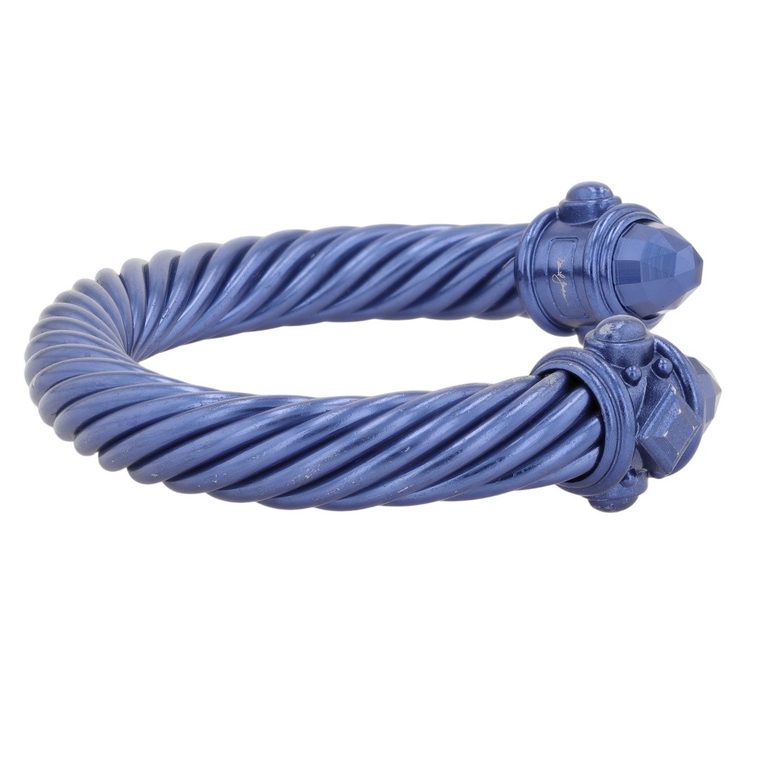 David Yurman Renaisance Navy Blue Cuff 7.25″ Bracelet Aluminum 34.46 Grams