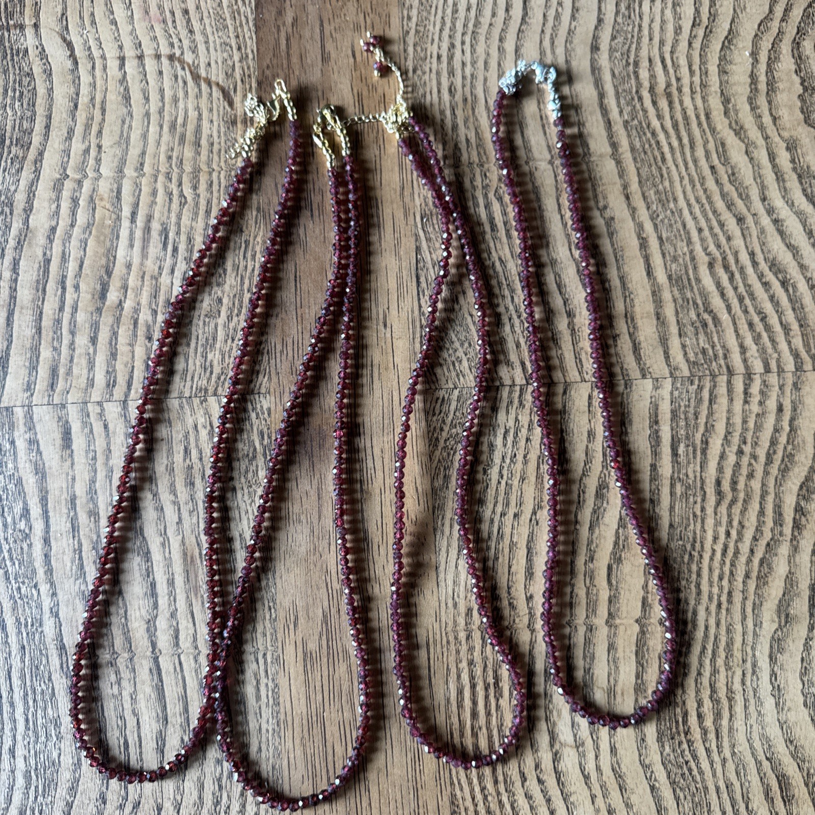 40cm/17.76in 3mm Wine Red Garnet Bead Necklaces