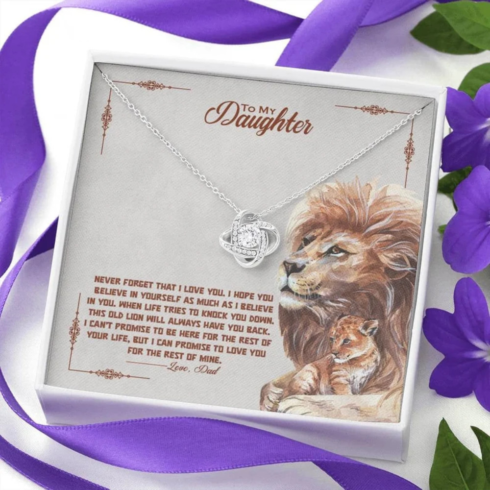 To My Daughter Necklace from Dad, This Old Lion Necklac, Birthday, Graduation