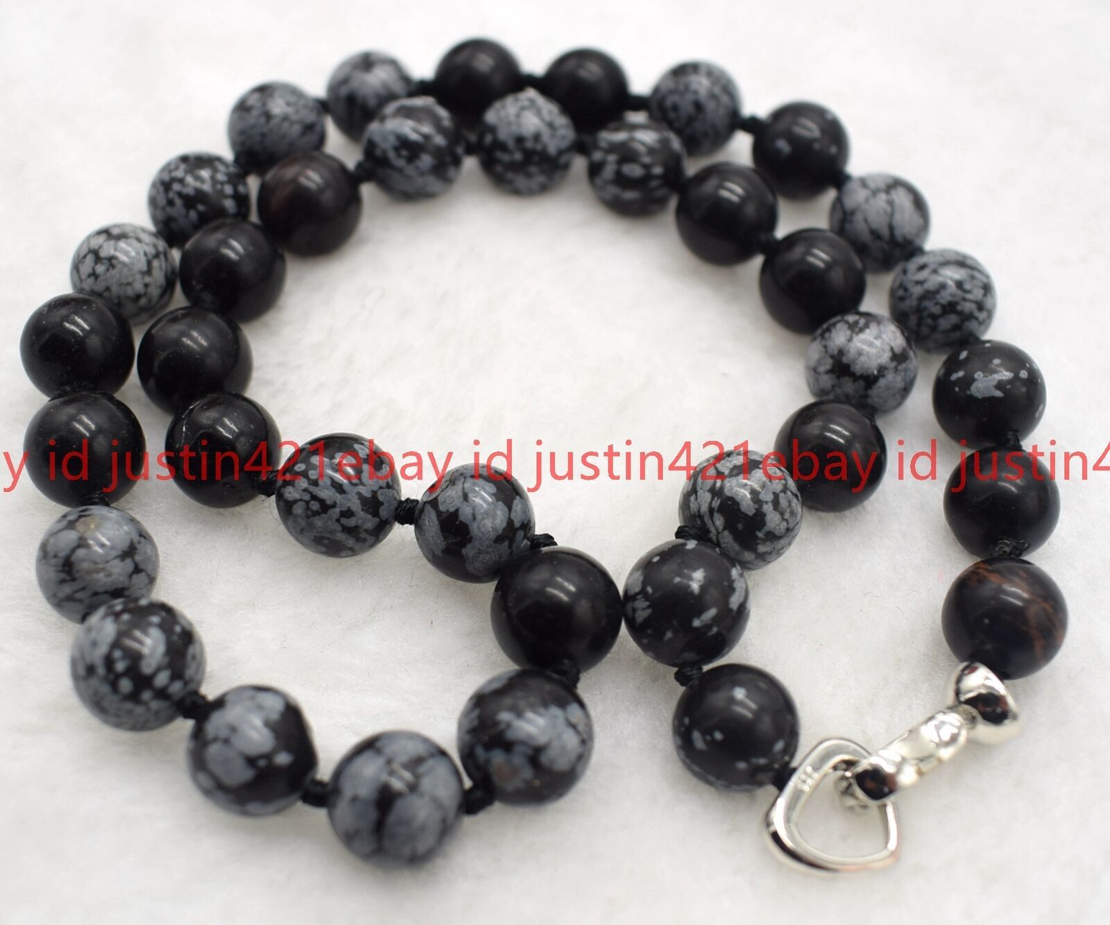 Natural 8/10mm Multicolor Round Gemstone Beads Necklace 18″ 925 Silver Clasp AAA