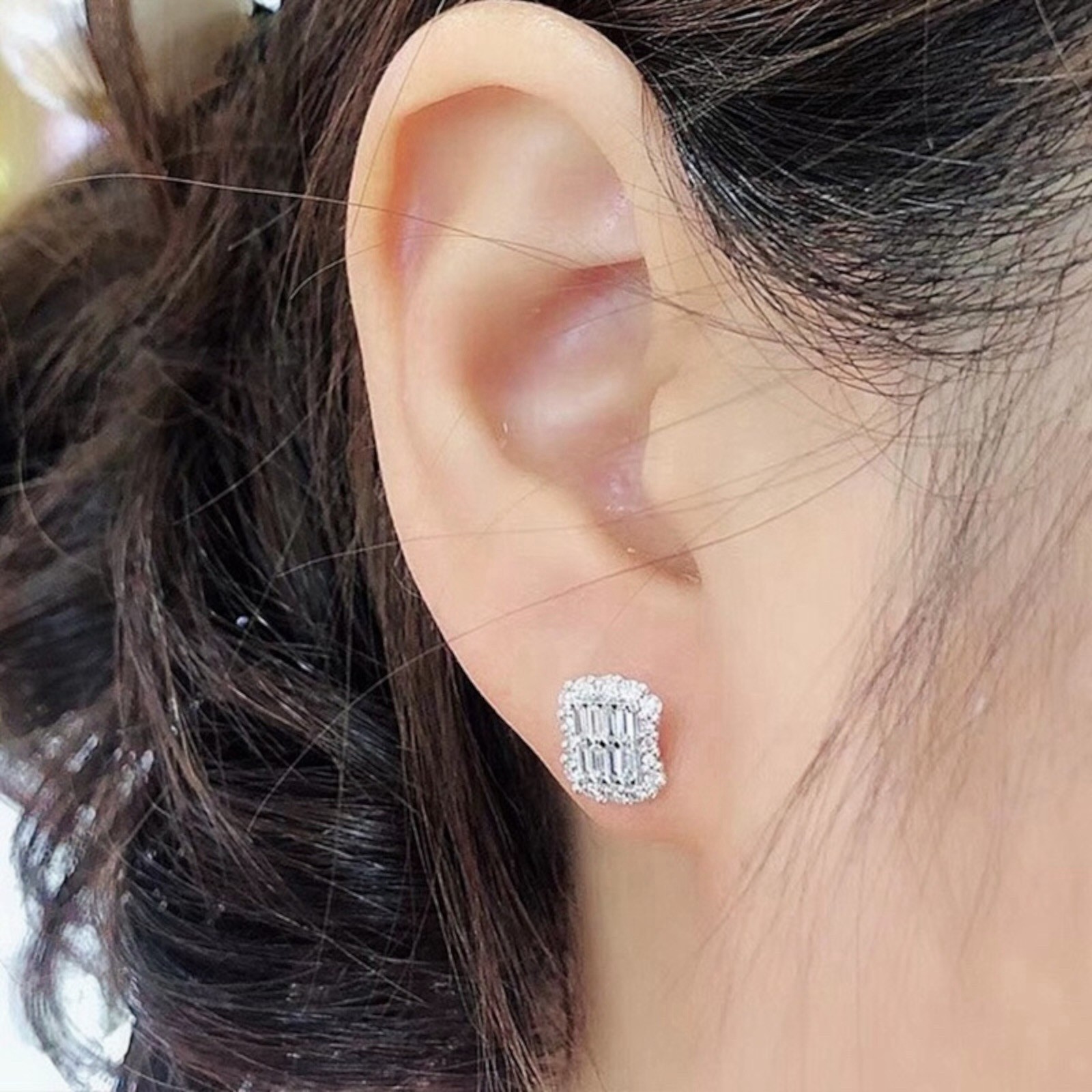 Romantic Women Earring Cubic Zirconia Jewelry Silver Plated Earrings A50
