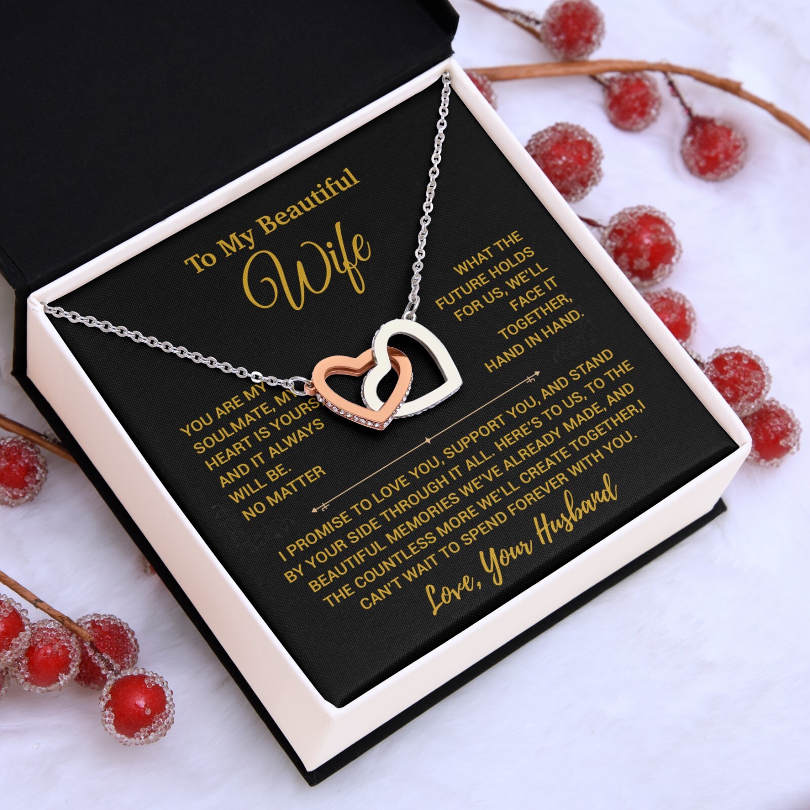 To My Wife Necklace, Vanlentines Gifts For Women, Anniversary Gift For Wife