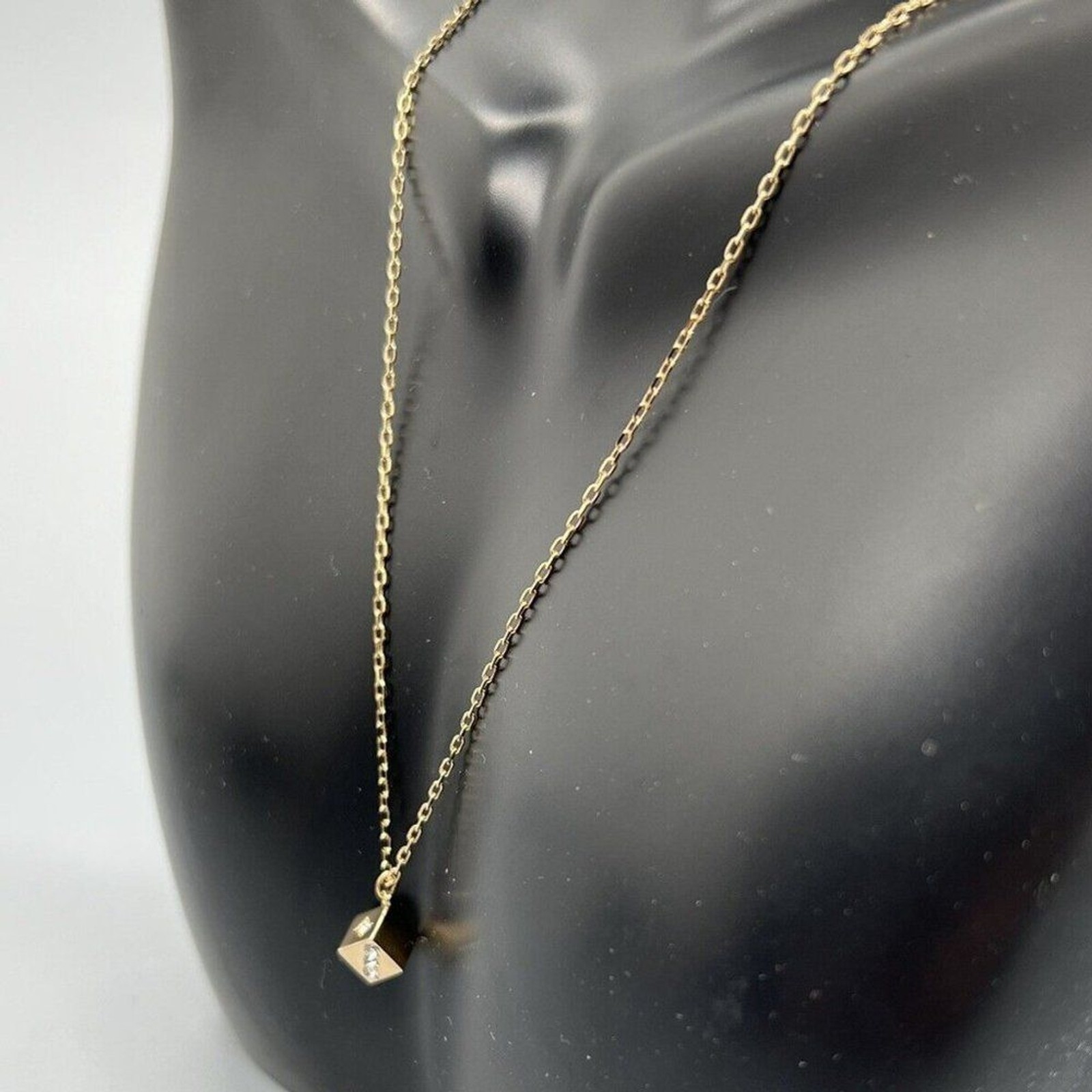 Swarovski Crystal Jewelry Pendant DICE Gold Tone Plated with Gift Box