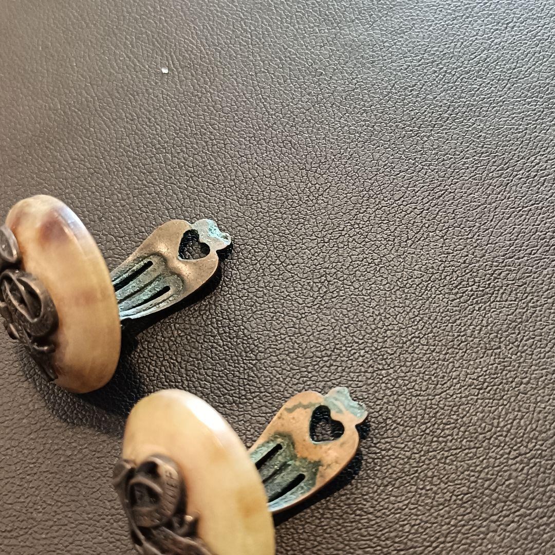 Hermes Earrings Bull Horn No Rear Stamp No Accessories