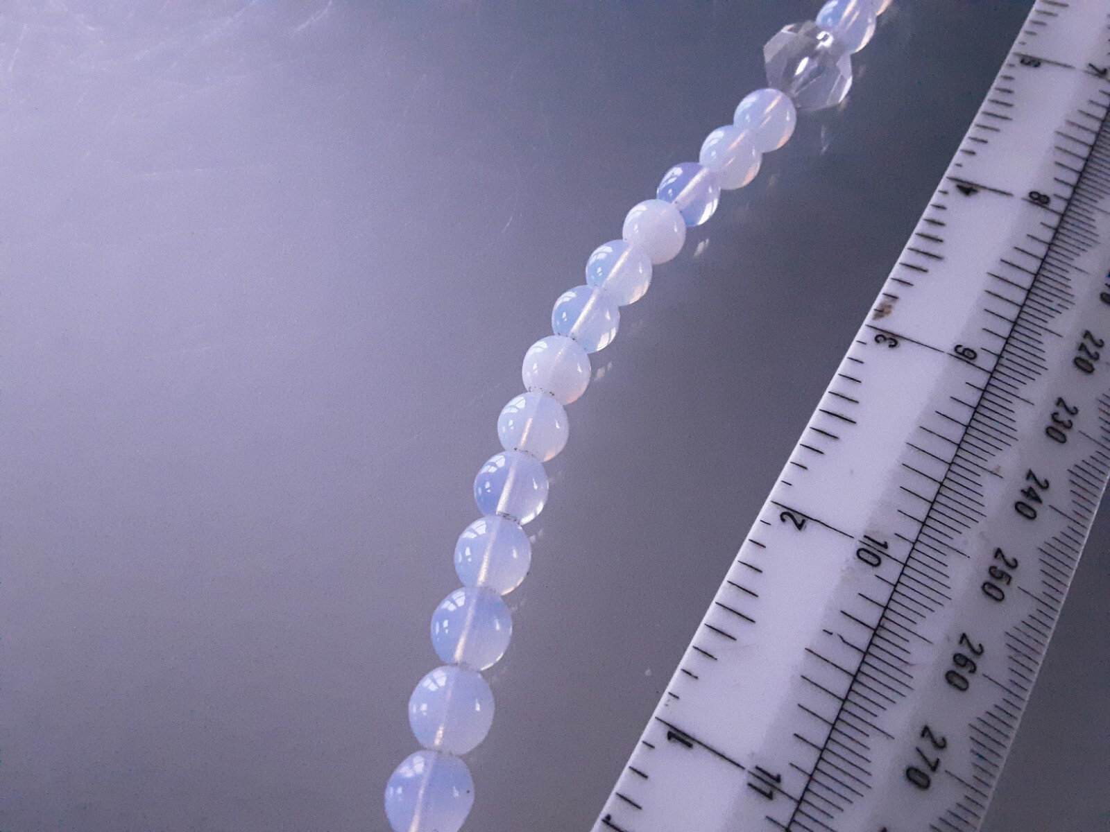 Vintage milky white cloud & Aurora Borealis Crystal Bead Necklace screw faster