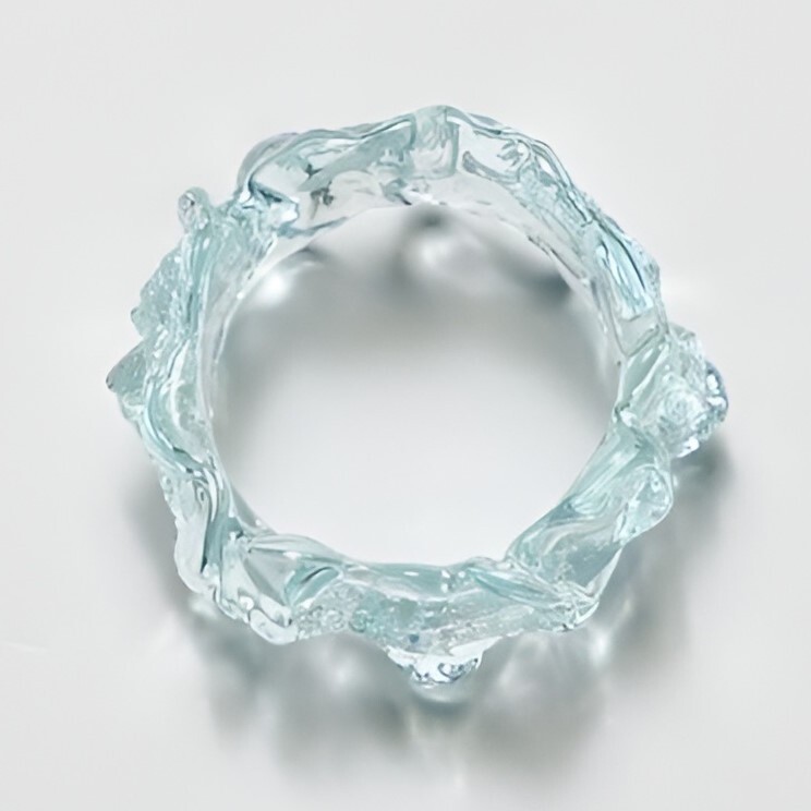 Sghr Ring Color Blue/Clear Glass SJRG-ZIL13BL/13W Φ0.8 x W0.3 x 0.1in JAPAN NEW