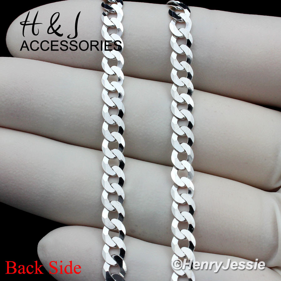24″MEN 925 STERLING SILVER 4.5MM DIAMOND CUT CUBAN CURB LINK CHAIN NECKLACE*AN17