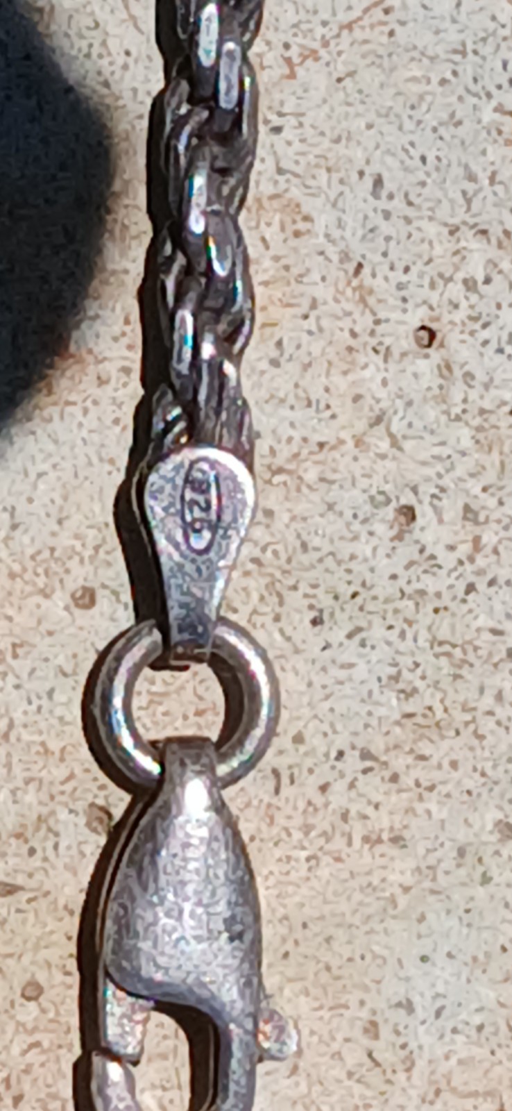 sterling silver necklace, Made in Italy, 925 silver. Rope like design