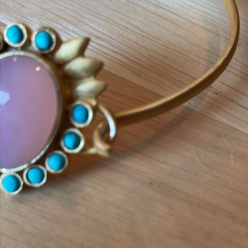 NWT Gold, Turquoise and Pink Jade Bracelet