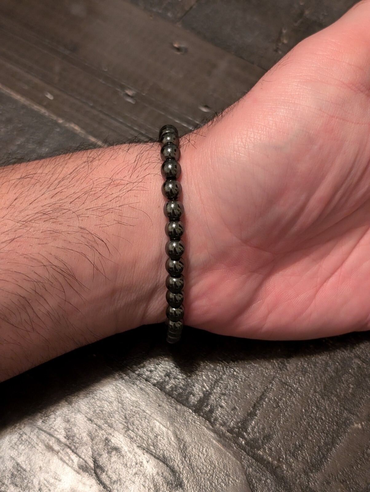 Fashion 6mm Natural Stone Beads Evil Eye Bracelet Handamde Hematite Turkish Evil