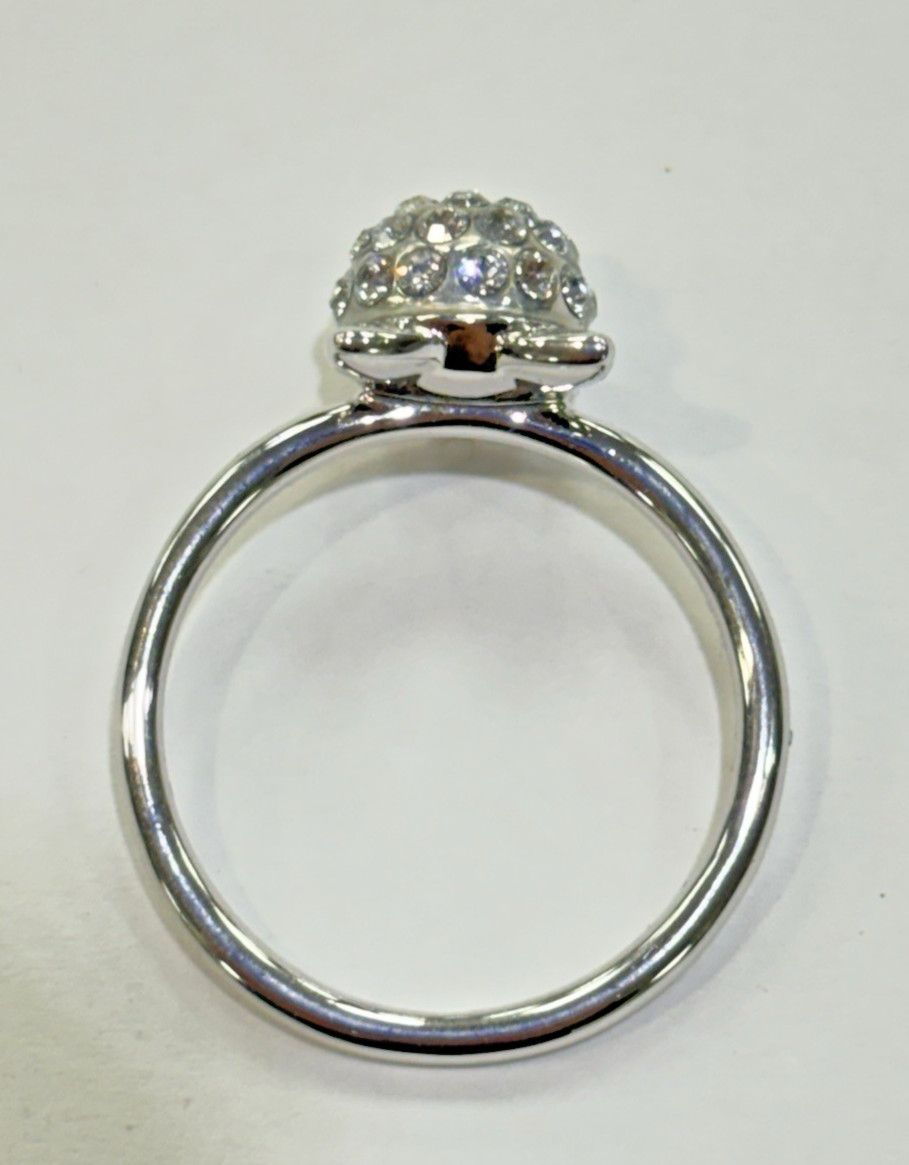 Karl Lagerfeld Swarovski Crystal Cat Head Ring size 7