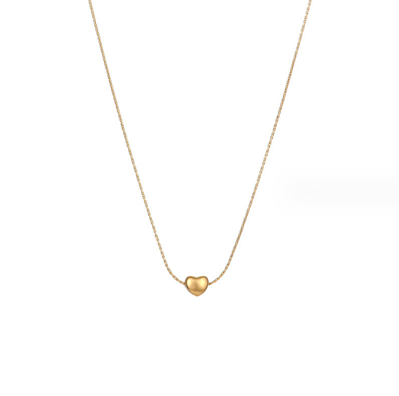 18K Gold Stainless Steel Love 5mm Tiny Floating Heart Pendant Chain Necklace AG