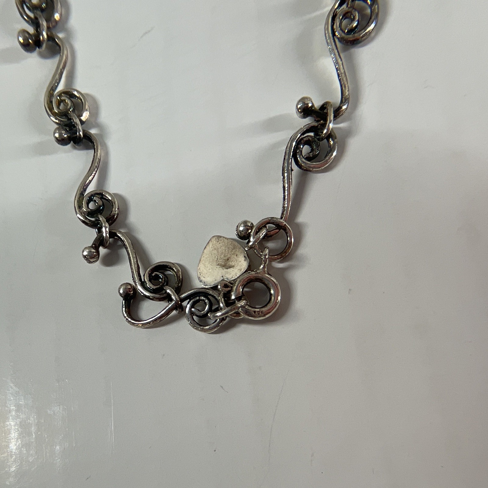 925 Sterling Silver Necklace Bracelet Lobster Clasp Italy 0.68oz total weight