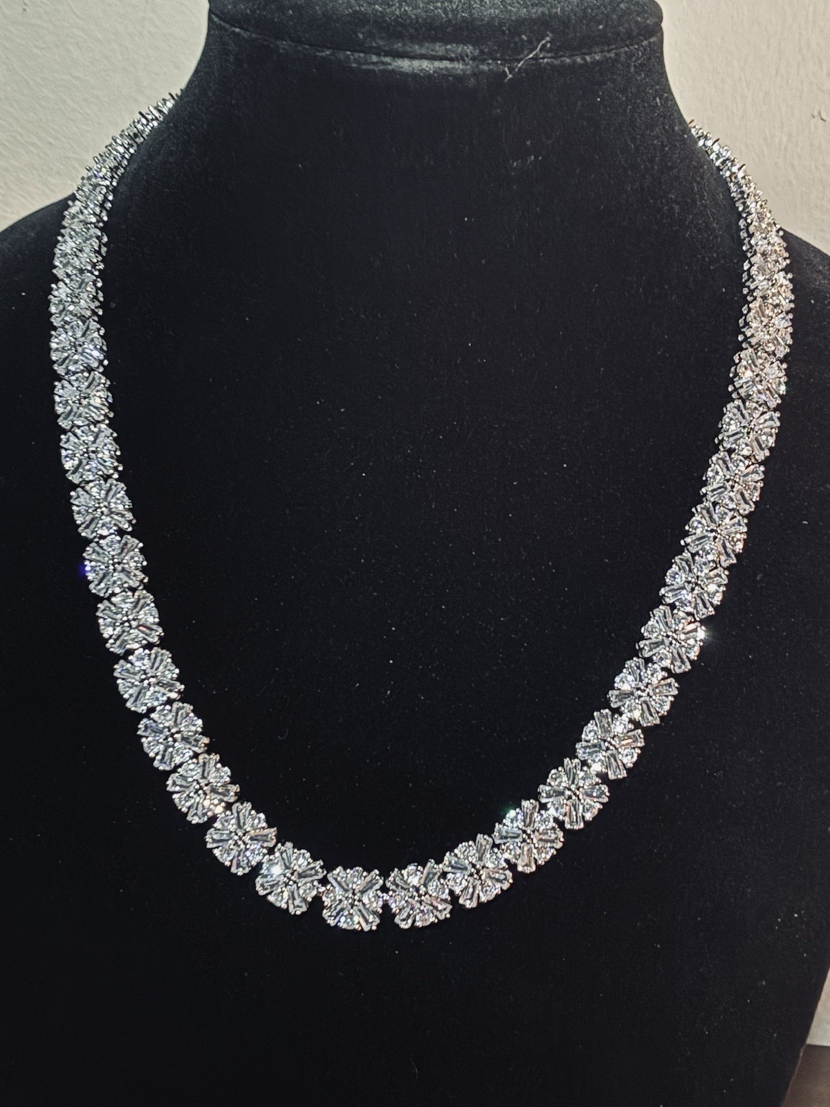 5A CZ Crystal Floral Tennis Chain