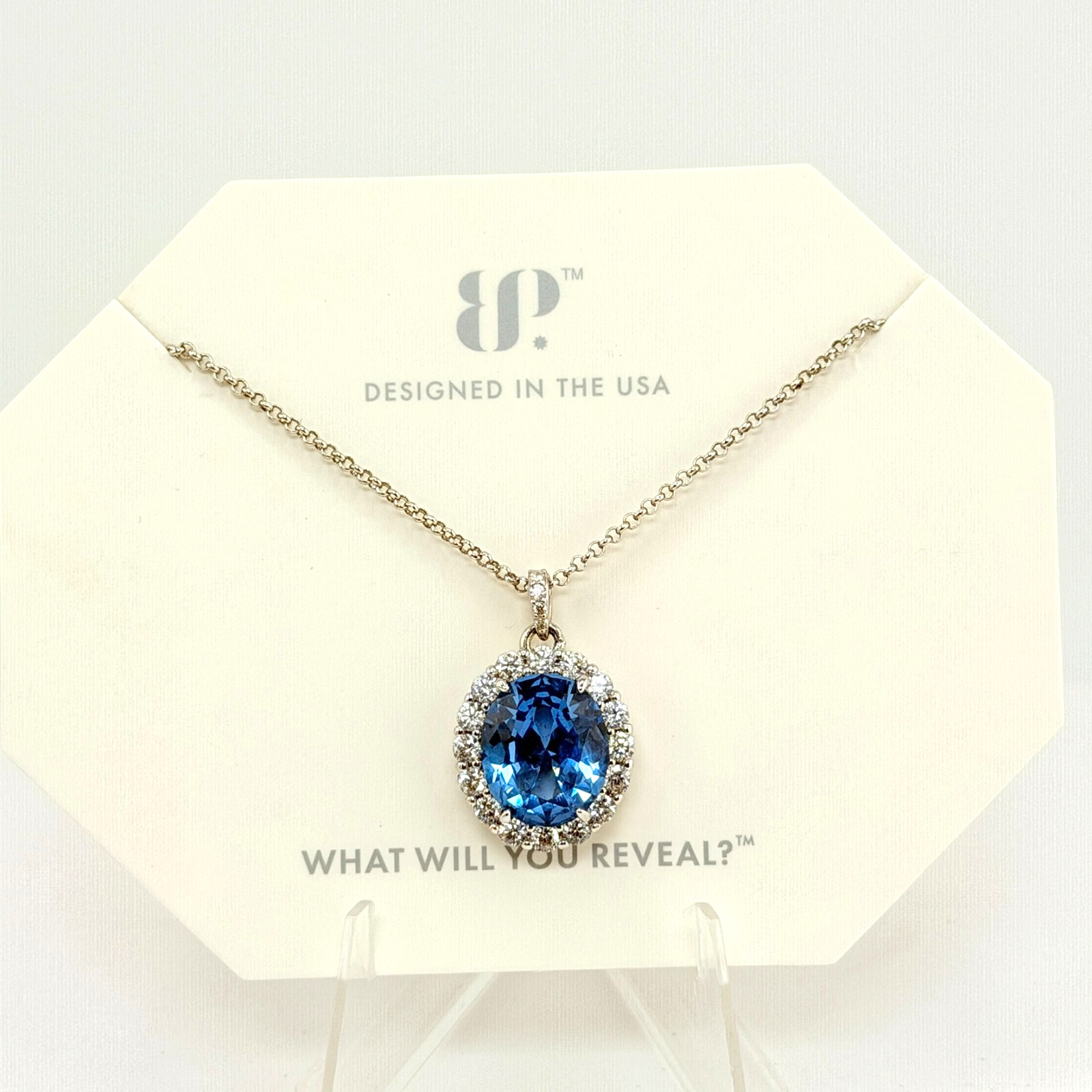 Bomb Party “The 2424 Necklace” Blue Spinel on Rhodium NK65924