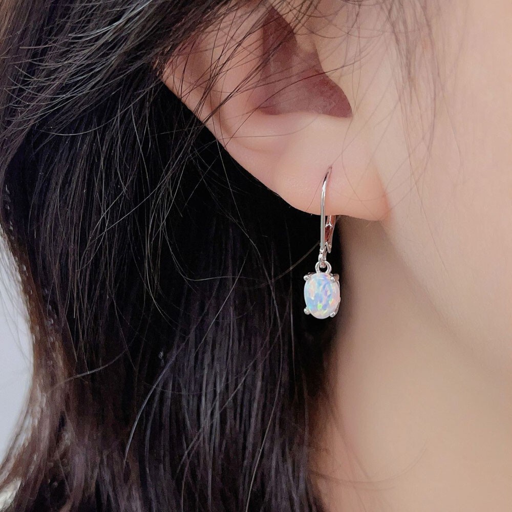 Genuine Fire Opal Drop Earrings Elegant Daily Wear Accessory Gift for Women