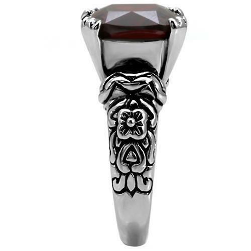 TK018 – High polished (no plating) Stainless Steel Ring with AAA Grade CZ in