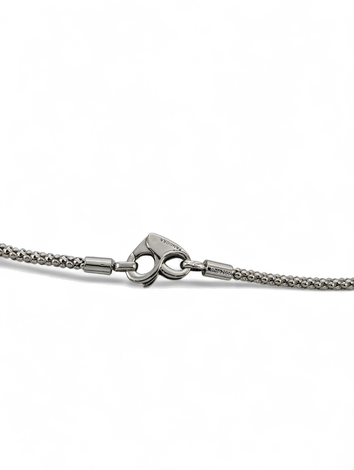 NEW 100% Authentic PANDORA 925 Silver Heart Studded Chain Necklace 392451C00