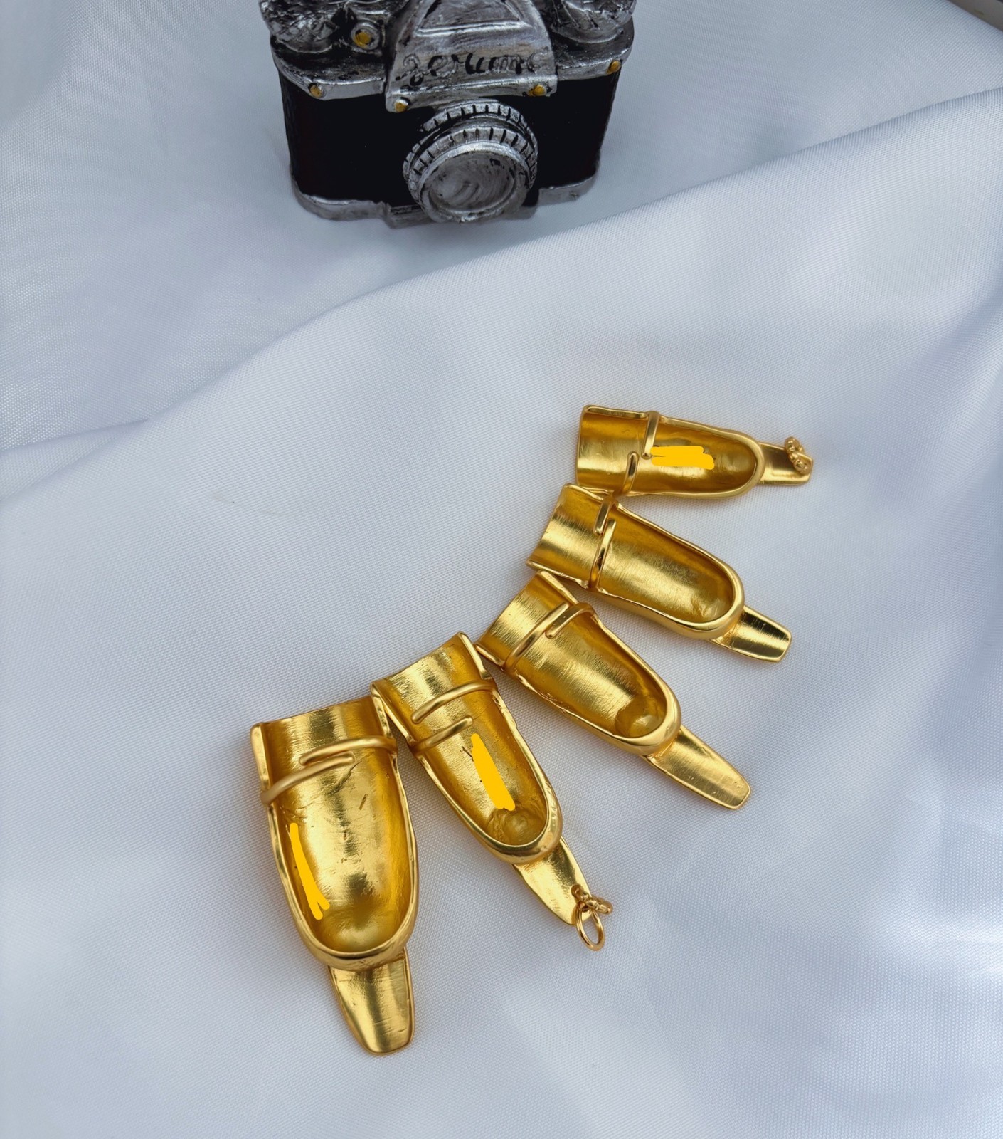 AUTH Schiaparelli High Quality Rhinestone 18K Gold a set 5PCS Ring Lover Gift