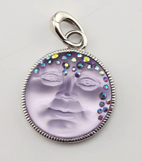KIRKS FOLLY GODDESS SEAVIEW MOON 25mm OPEN RING CHARM Purple/ST & Earrings