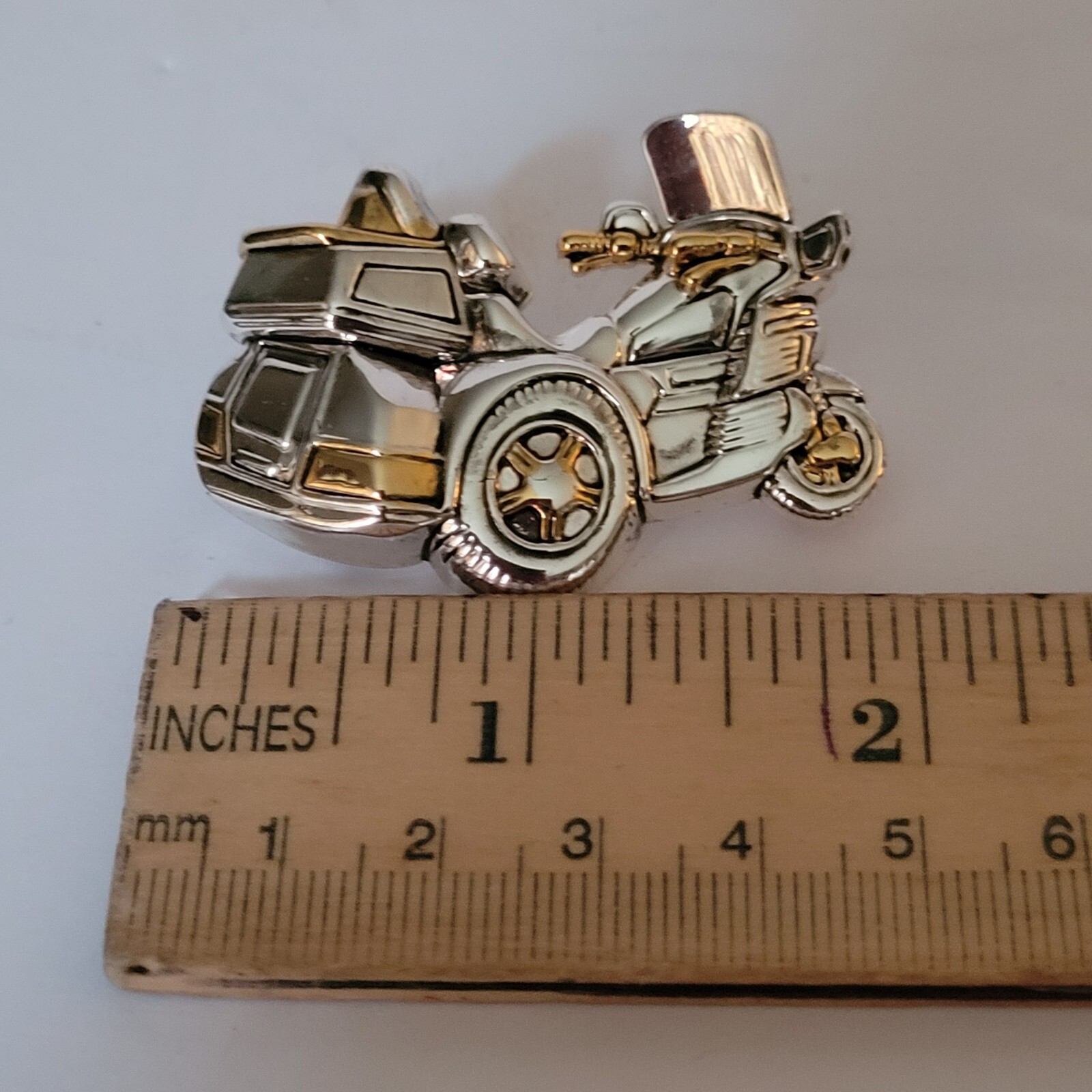 Brooch Trike Motorcycle Two Tone Best Brand Gold Silver Tone Slider