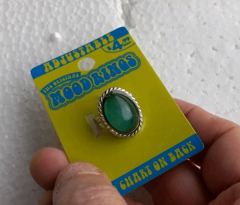 Lot Of 2 – Adjustable Orig Color Change Mood Ring NOS Vintage Fashion Jewelry