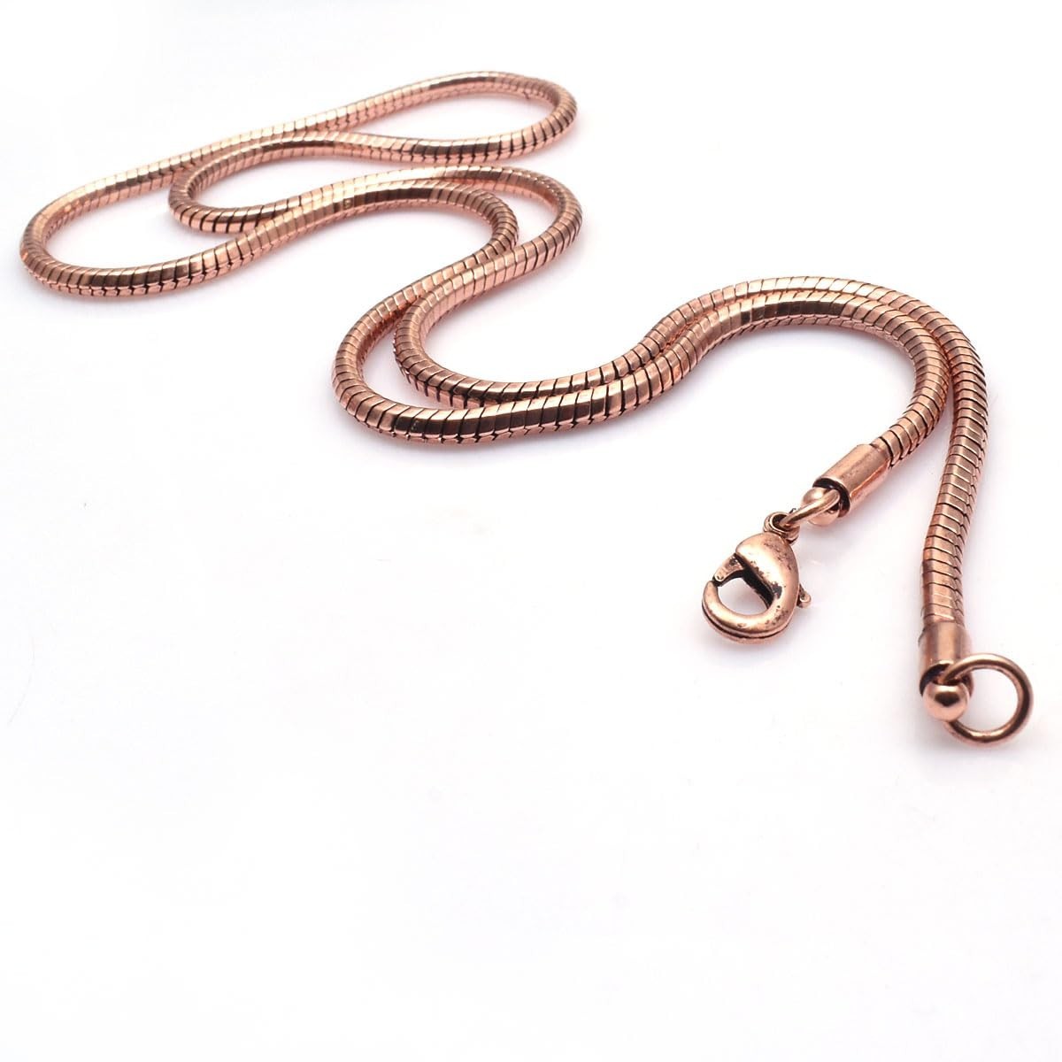 Handmade Pure Copper Snake Chain Necklace – Solid Unisex Jewelry Gift, Unique De