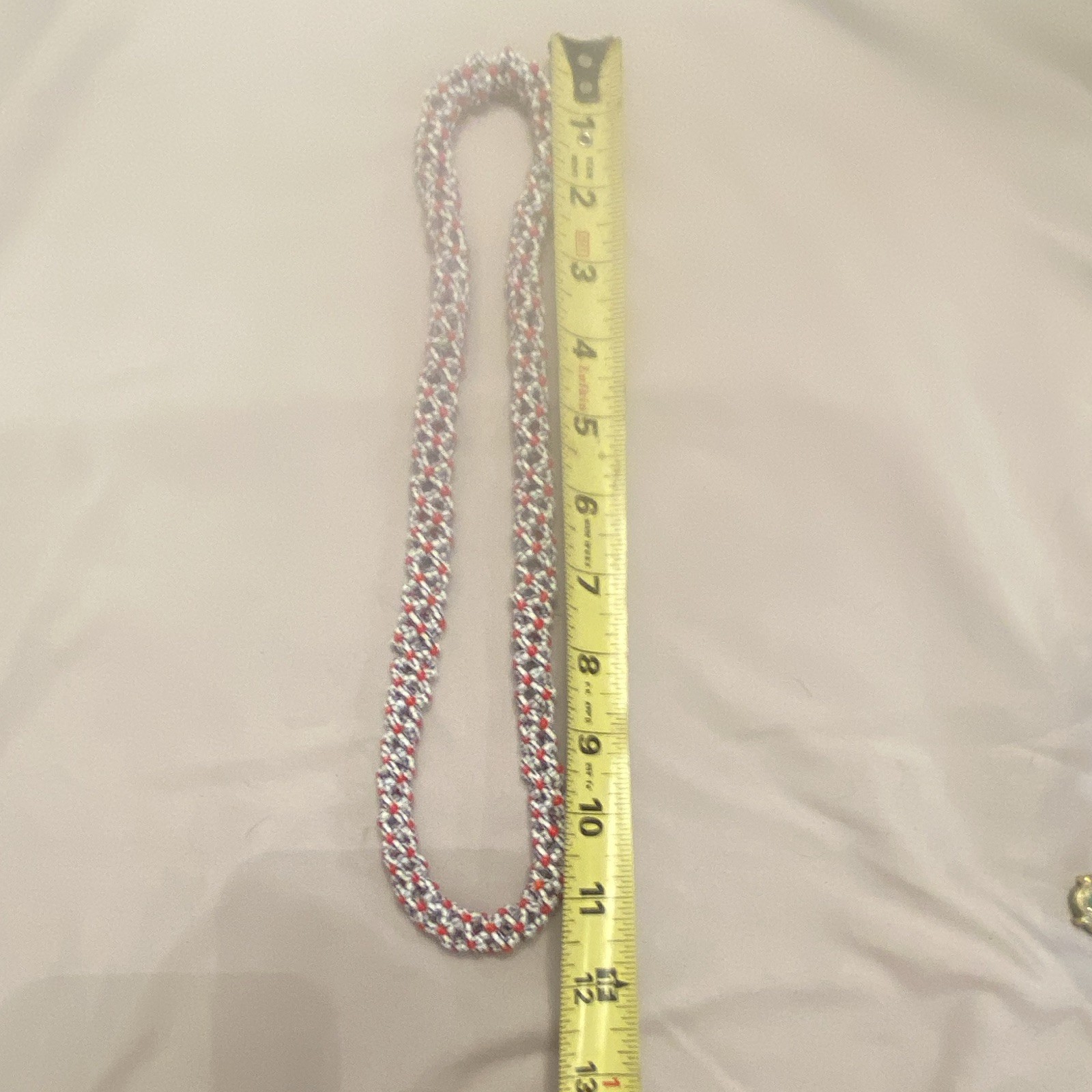 Red White & Blue Beaded Statement Strand Necklace 24in No Stone Vintage