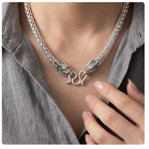 Dragon Head Necklace & Bracelet Set – Heavy Duty Statement Jewelry