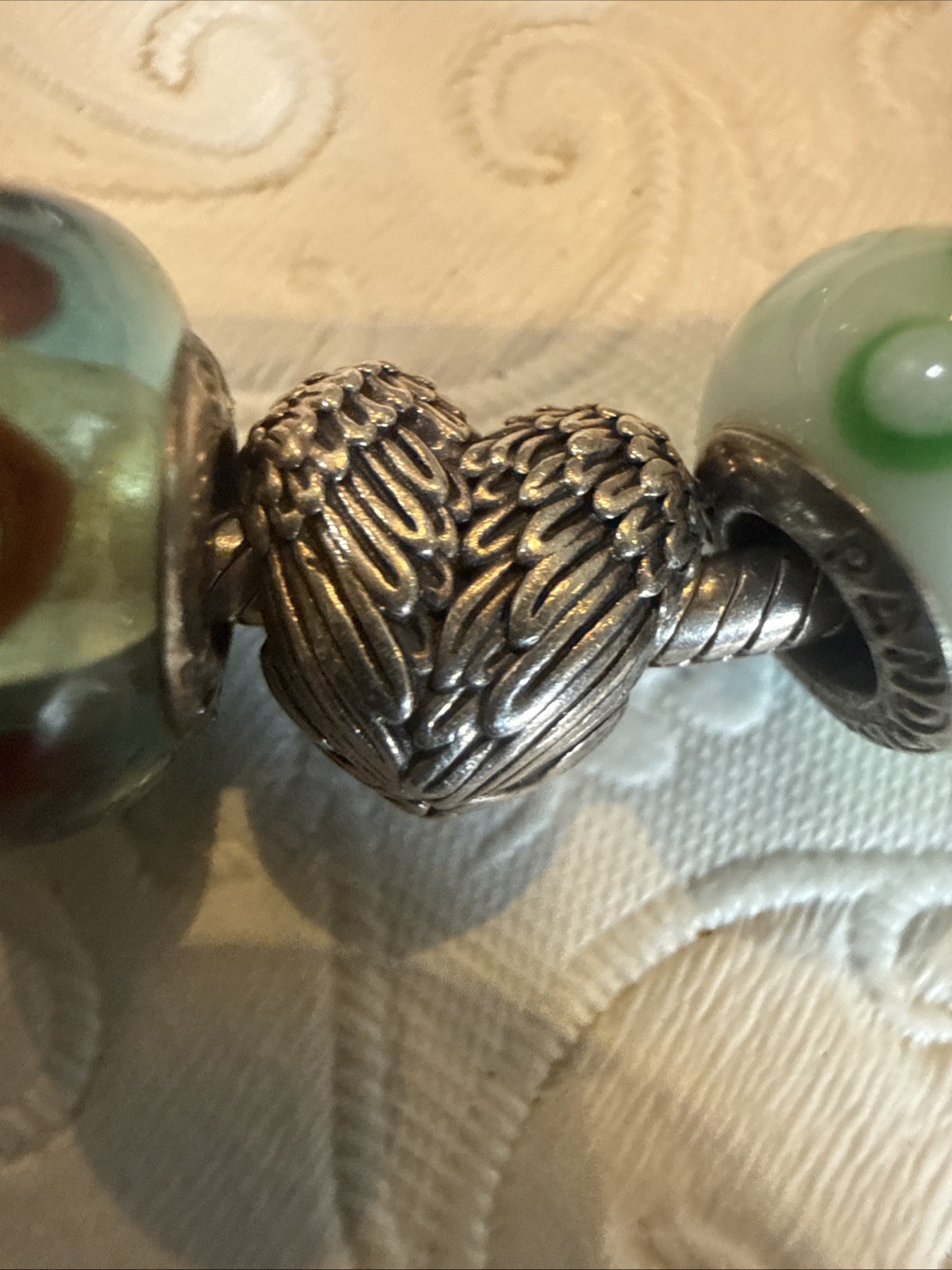 Authentic PANDORA Bracelet Lot of 10 w/ Rare 14K Gold Ring Box & Angel Wings