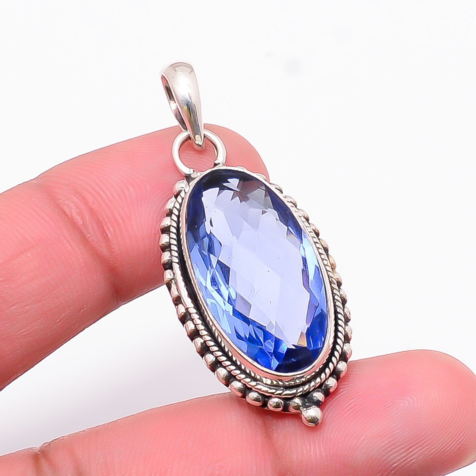 Tanzanite Gemstone 925 Sterling Silver Jewelry Pendant 1.77″ P10878124247