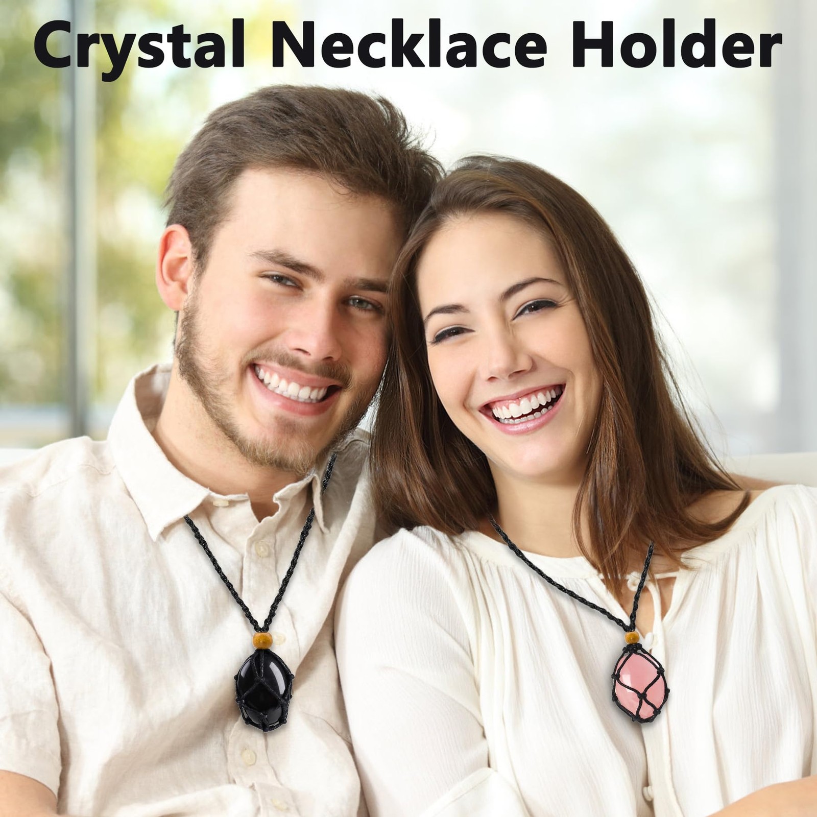 Philbinden 6 Pcs Crystal Necklace Holder Adjustable Empty Stone Holder Neckla…