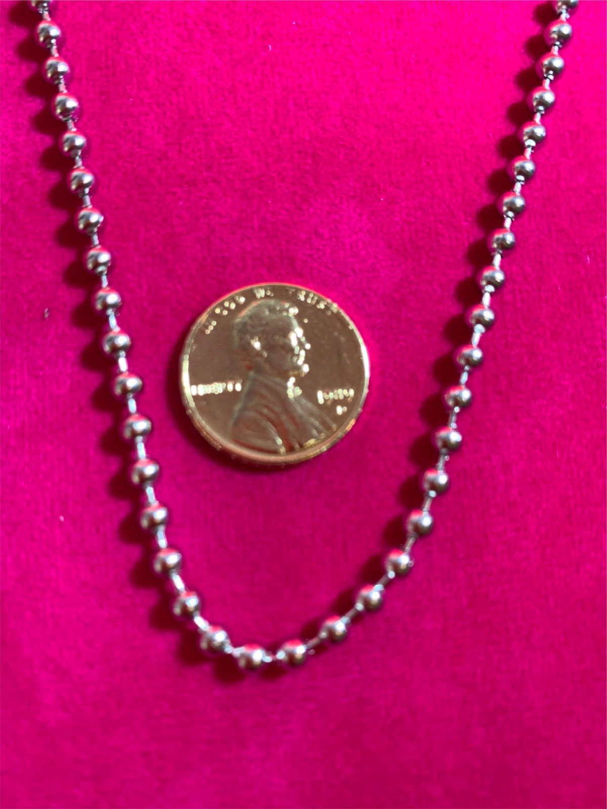 84″ 4mm STAINLESS STEEL SILVER BALL CHAIN WITH A LOBSTER CLAW CLASP USA SELLER