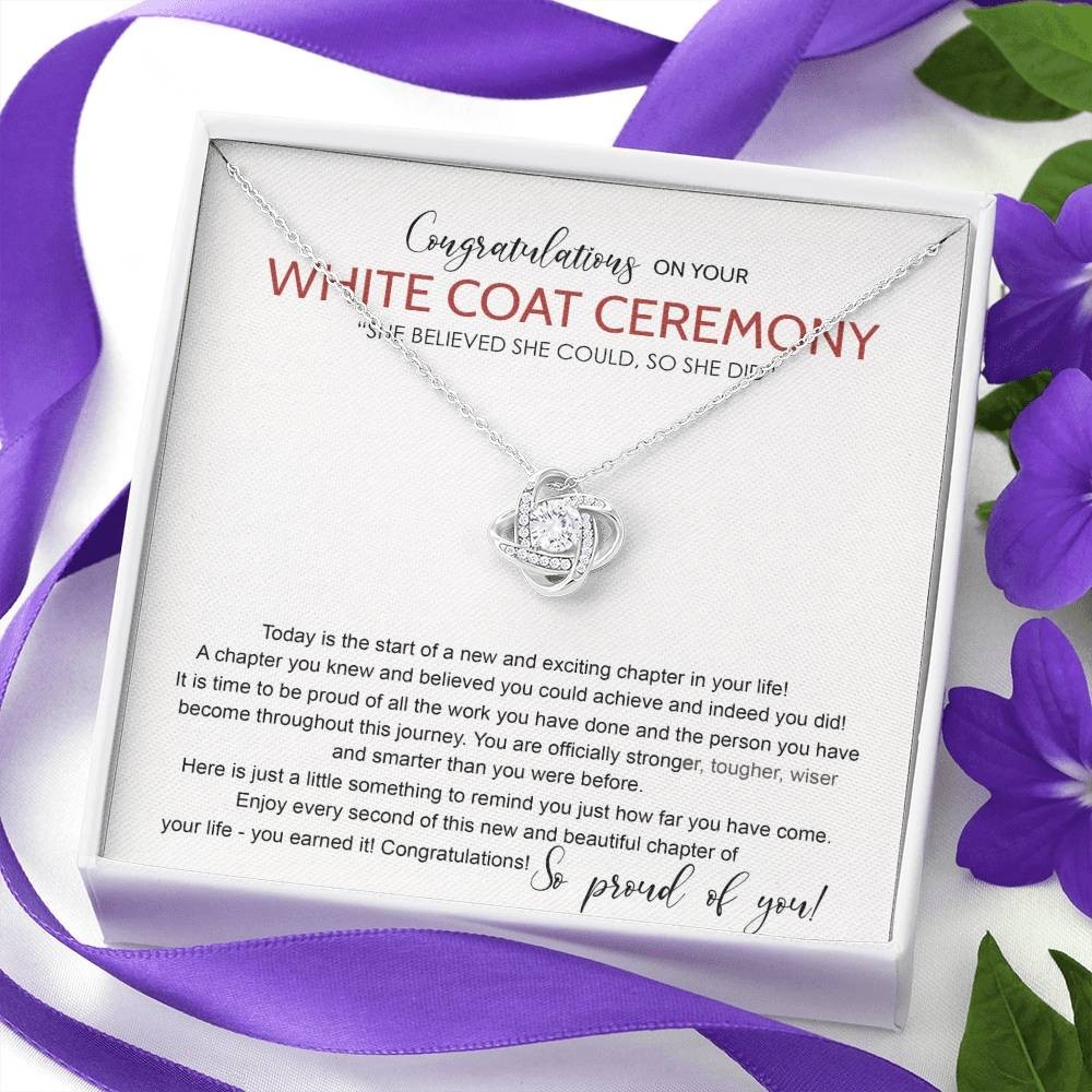 White Coat Ceremony Necklace Gifts For Daughter, Nurse On Congrats Gift For Her