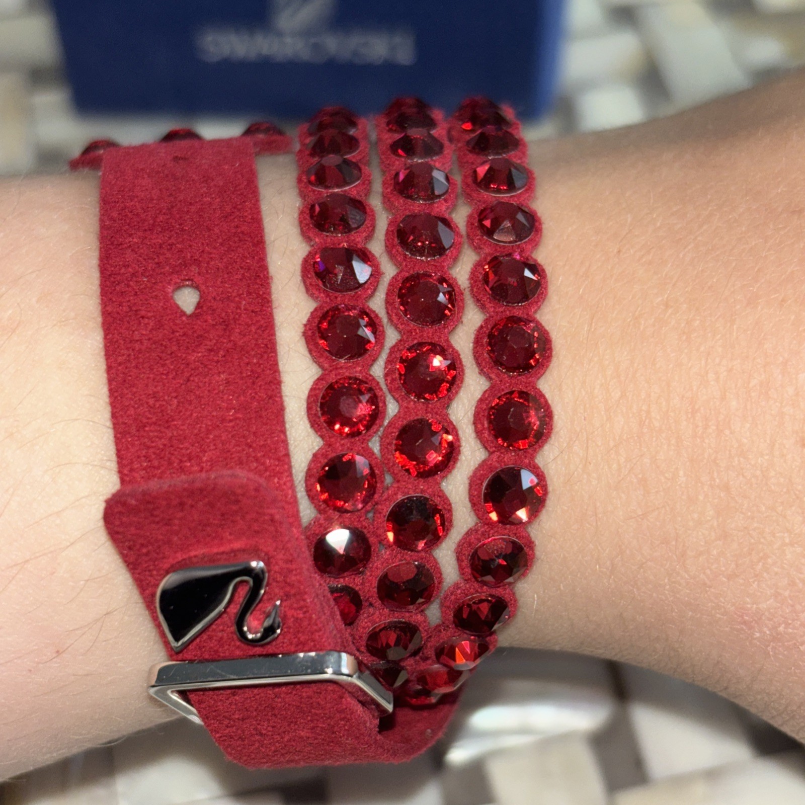 *Genuine Swarovski Power Slake Crystal Bracelet Red 5511701 Swan*