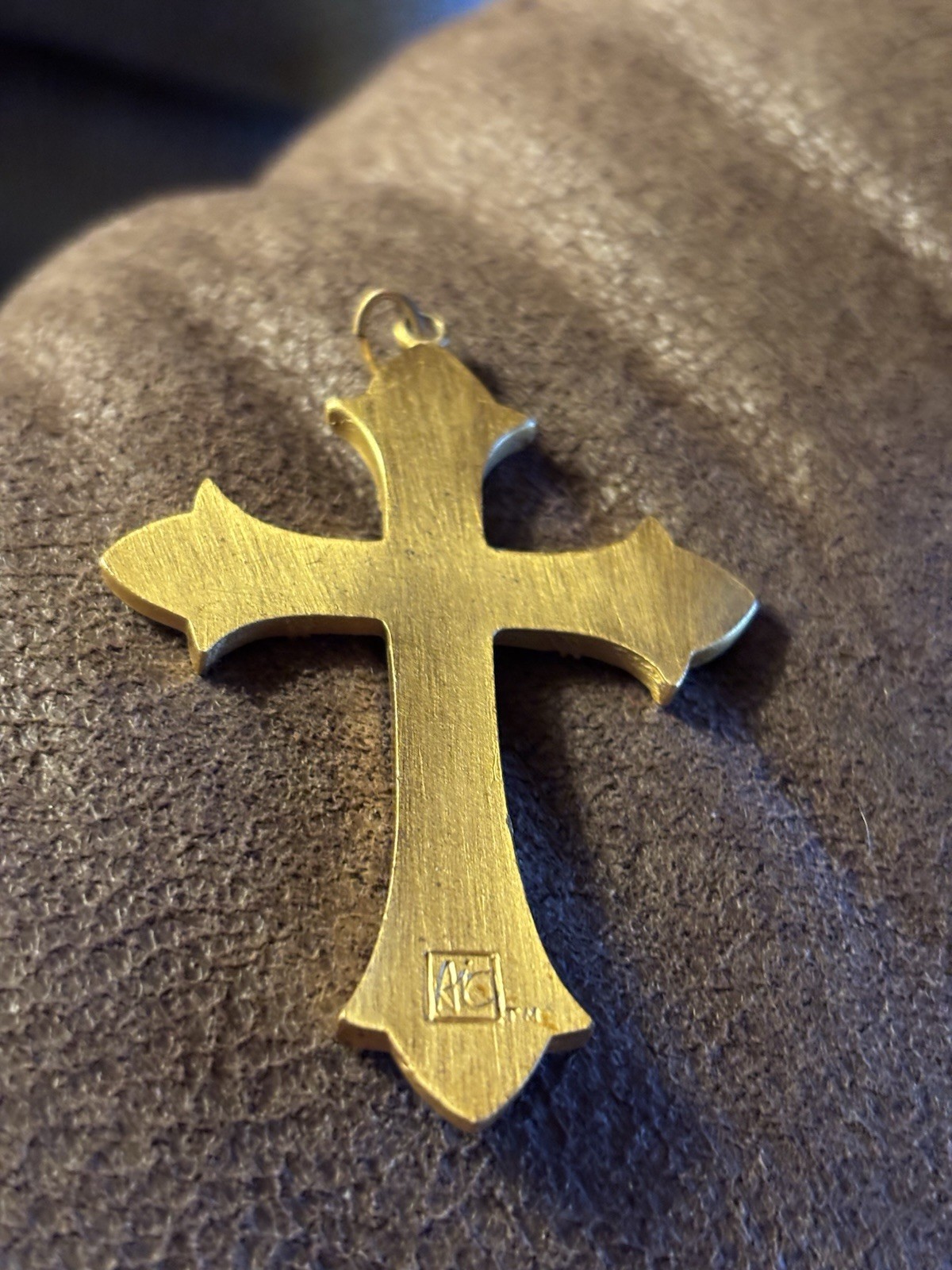 designer cross gold tone necklace
