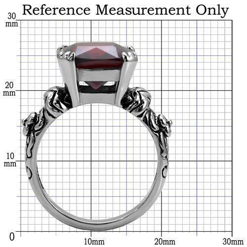 TK018 – High polished (no plating) Stainless Steel Ring with AAA Grade CZ in
