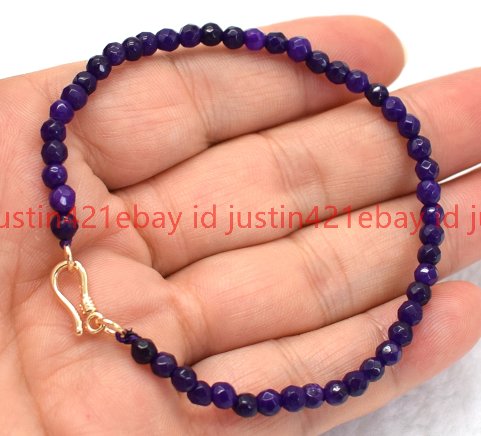 Faceted 4mm Multicolor Round Gemstone Beads Bracelet 7.5″