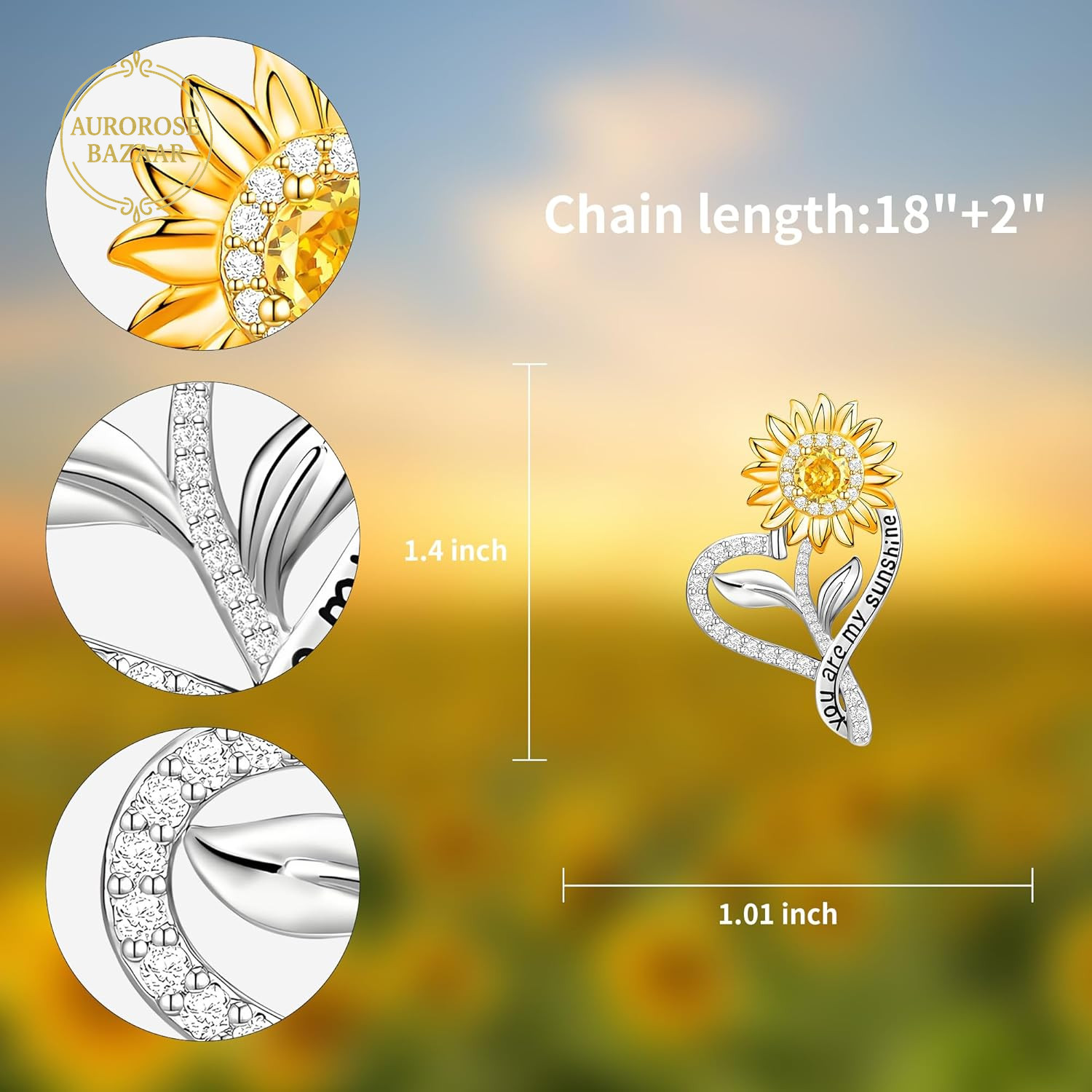 Sunflower Necklaces for Women Anniversary Birthday Gifts for Women Wife Gifts fo