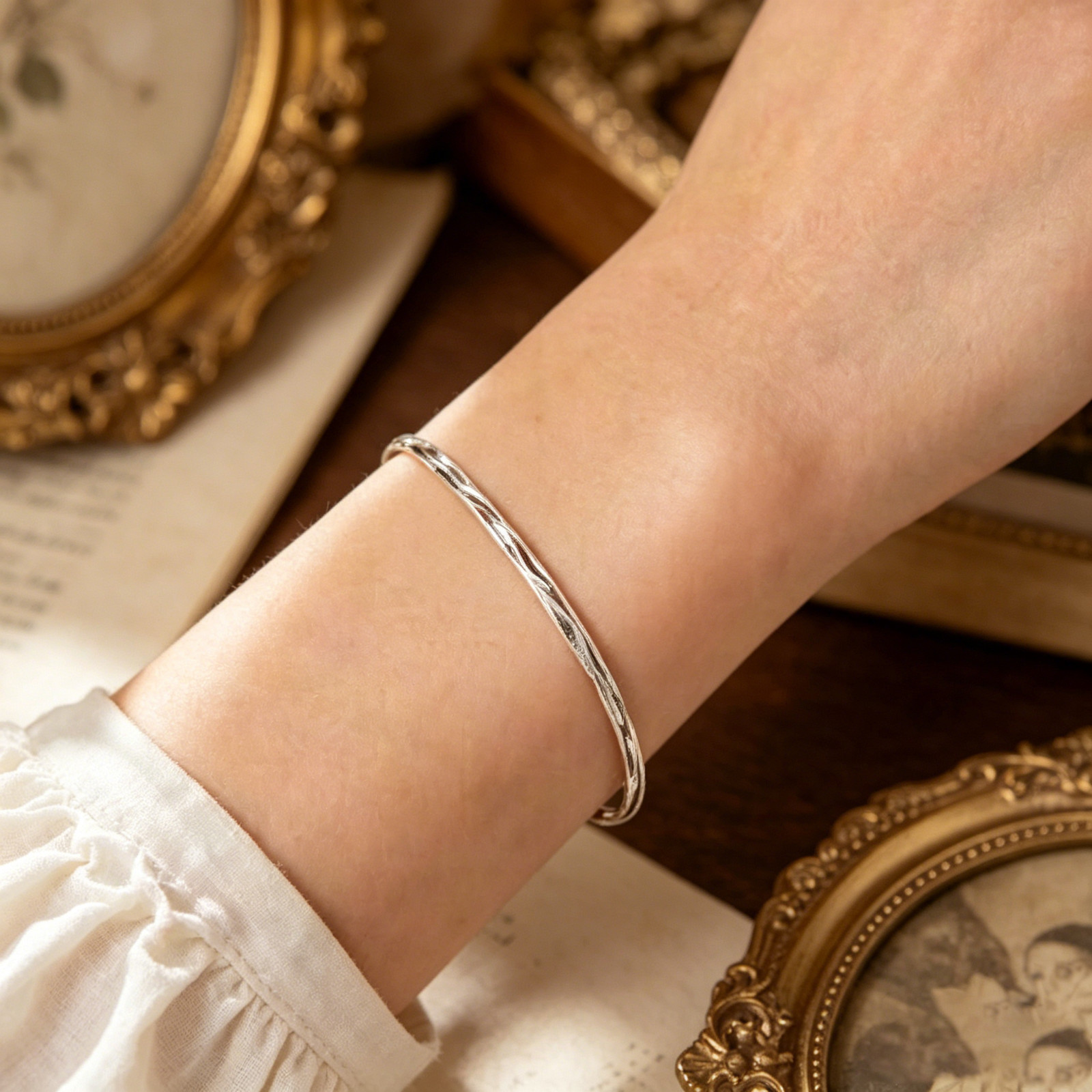 2Pcs Snake Chain Bracelet Silver Tone Adjustable Link Jewelry Set