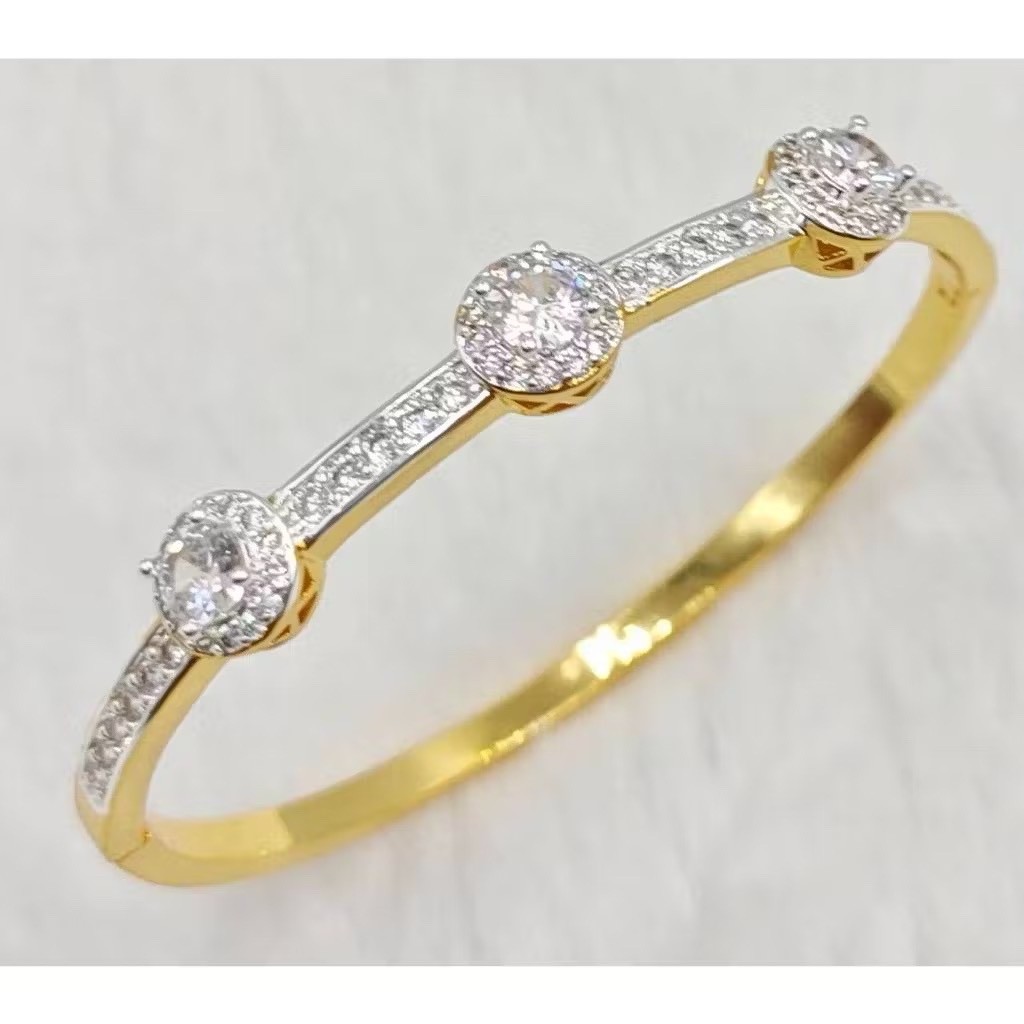 18K 22K 23K 24K THAI BAHT YELLOW GOLD JEWELRY BANGLE BRACELET 7in